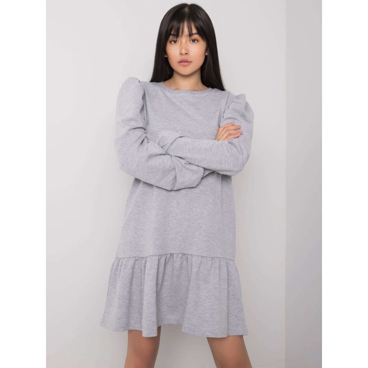 Moteriška medvilninė mini dresinė suknelė Ex Moda, pilka
