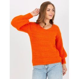 Moteriškas megztinis su pūkuota tekstūra, Och Bella, oranžinis