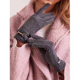 Moteriškos klasikinės pirštinės Wool Fashion Italia, tamsiai pilkos