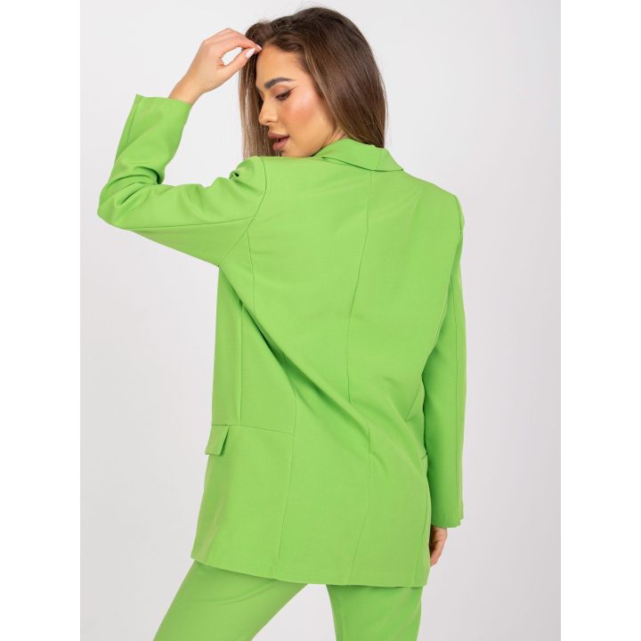 Moteriškas švarkas su atvartais, Italy Moda, šviesiai žalias