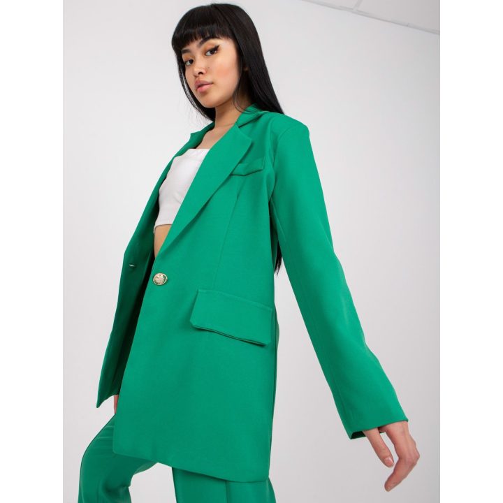 Moteriškas švarkas su sagų užsegimu, Italy Moda, šviesiai žalias