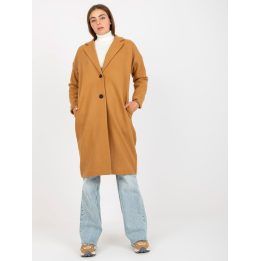 Moteriškas paltas, 109 cm ilgio, šviesiai rudas