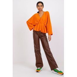 Moteriška laisvo kirpimo palaidinė plačiomis rankovėmis Italy Moda, oranžinė