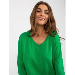 Moteriška oversize palaidinė su V formos iškirpte, žalia