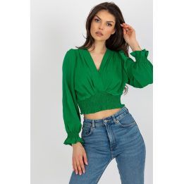 Moteriška palaidinė su ilgomis rankovėmis, Italy Moda, žalia