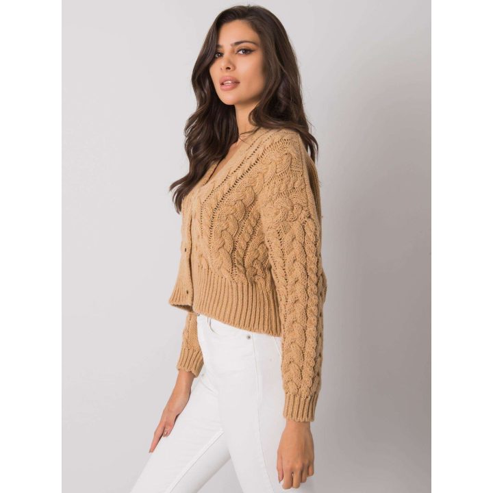 Moteriškas megztinis SUBLEVEL, šviesiai rudas