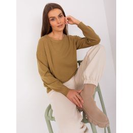 Moteriškas megztinis su medvilne Wool Fashion Italia, alyvuogių