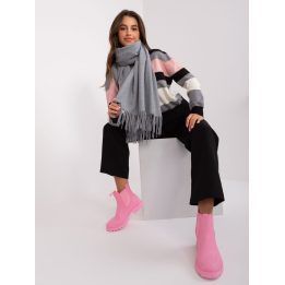 Moteriškas šalikas su kutais Wool Fashion Italia, tamsiai pilkas