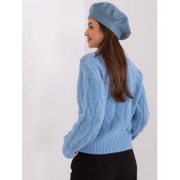 Moteriškas beretas Wool Fashion Italia, pilkas ir mėlynas