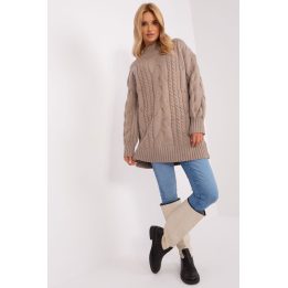 Ilgas megztinis AT Wool Fashion Italia, smėlinis