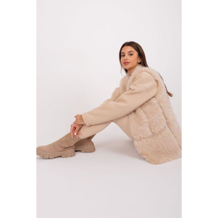 Moteriška liemenė be užsegimo Wool Fashion Italia, smėlio