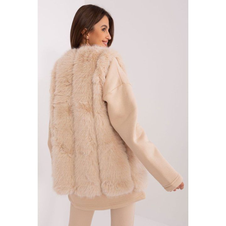 Moteriška liemenė be užsegimo Wool Fashion Italia, smėlio