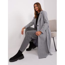 Moteriškas ilgas paltas su sagomis Och Bella, pilkas