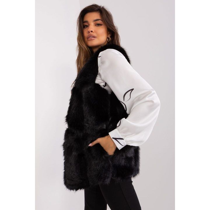 Moteriška liemenė su pamušalu Wool Fashion Italia, juoda