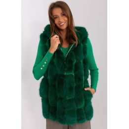 Moteriška liemenė su gobtuvu Wool Fashion Italia, žalia