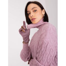 Moteriškos lietimui jautrios pirštinės Wool Fashion Italia, tamsiai violetinės