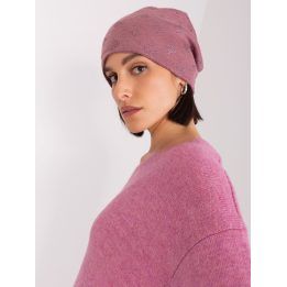 Moteriška žieminė kepurė su aplikacija, violetinė
