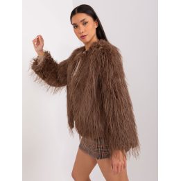Moteriška kailinė striukė su kabliuku Wool Fashion Italia, ruda
