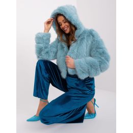 Moteriška trumpa striukė su gobtuvu Wool Fashion Italia, mėtinė