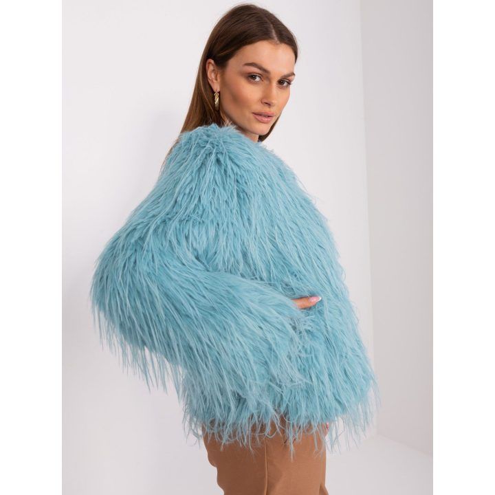 Moteriška kailinė striukė Wool Fashion Italia, mėtinė