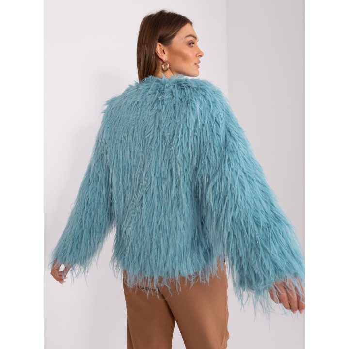 Moteriška kailinė striukė Wool Fashion Italia, mėtinė