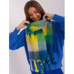 Moteriškas žieminis šalikas su kutais Wool Fashion Italia, mėlynas