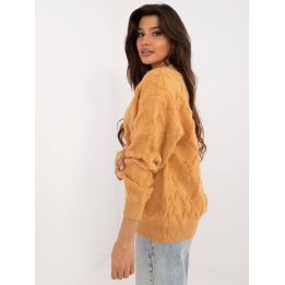 Moteriškas oversize megztinis Wool Fashion Italia, šviesiai rudas