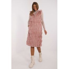 Moteriška liemenė su gobtuvu Wool Fashion Italia, rožinė