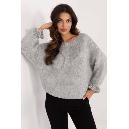 Moteriškas megztinis su rauktomis rankovėmis, ITALY MODA, pilkas
