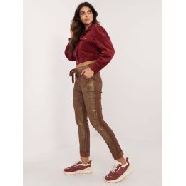 Moteriškos kelnės su raišteliu ITALY MODA, rudos