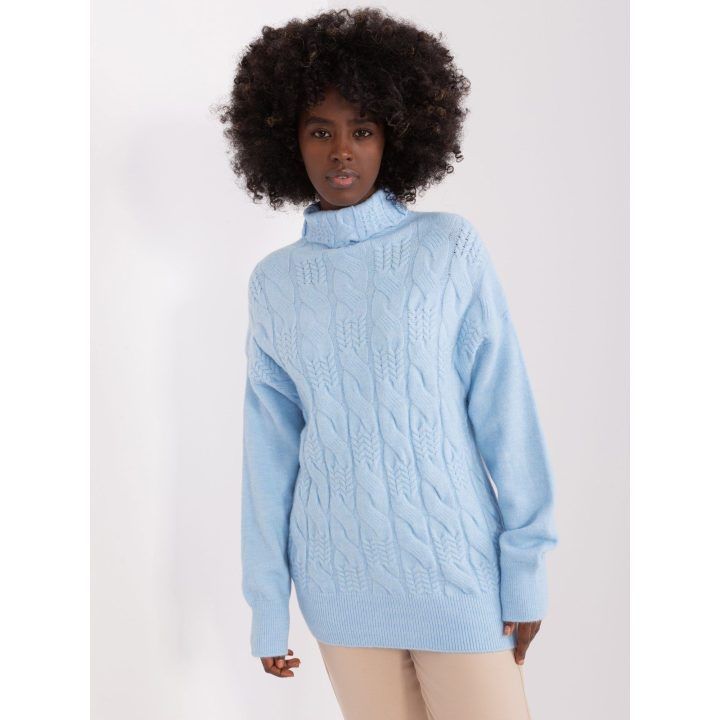 Moteriškas golfas Wool Fashion Italia, žydras