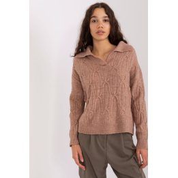 Moteriškas megztinis AT Wool Fashion Italia, šviesiai rudas / rudas