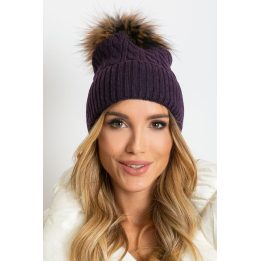 Moteriška kepurė su plačiu atlenkimu AT, violetinė