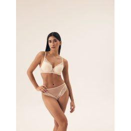 Push-up liemenėlė su nėriniais Henderson Ladies, persikinė