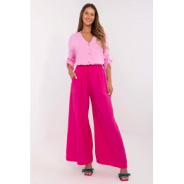 Moteriškos medvilninės muslino kelnės Italy Moda, rožinės