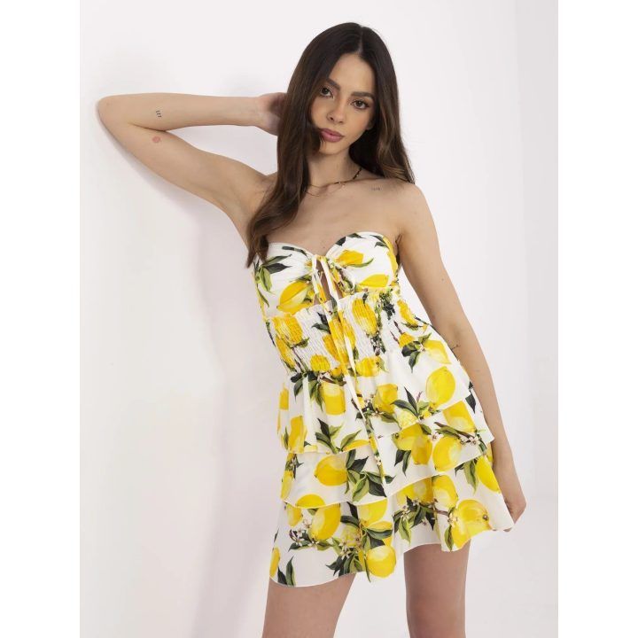 Moteriška platėjanti mini suknelė Italy Moda, kreminė
