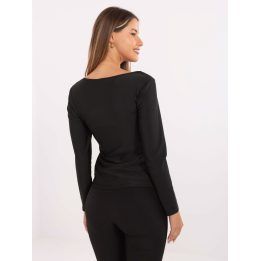 Moteriška palaidinė su širdies formos iškirpte Italy Moda, juoda