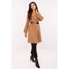 Moteriškas paltas Rue Paris, 94 cm – šviesiai ruda / ruda
