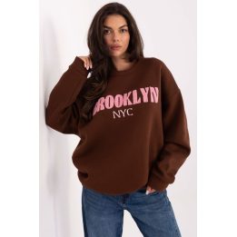 Rudas moteriškas džemperis su užrašu BROOKLYN NYC