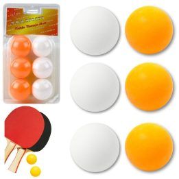 Stalo teniso kamuoliukai balti ir oranžiniai 6 vnt