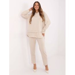 Moteriškas laisvalaikio sportinis komplektas su gobtuvu Italy Moda, šviesiai smėlio