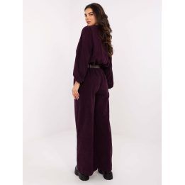 Kelnės tamsiai violetinės veliūrinės Moe