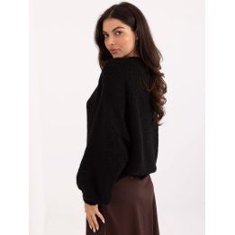 Moteriškas džemperis su pūstomis rankovėmis, juodas