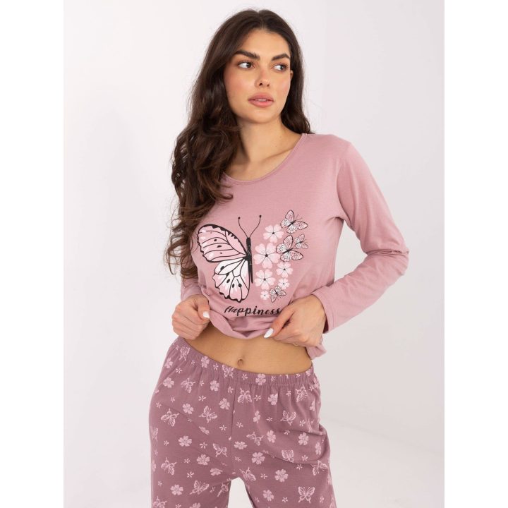 Moteriška medvilninė pižama Forever Pink, šviesiai rožinė