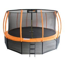 Batut su apsauginiu tinklu LEAN SPORT BEST, 366 cm, oranžiniu apvadu