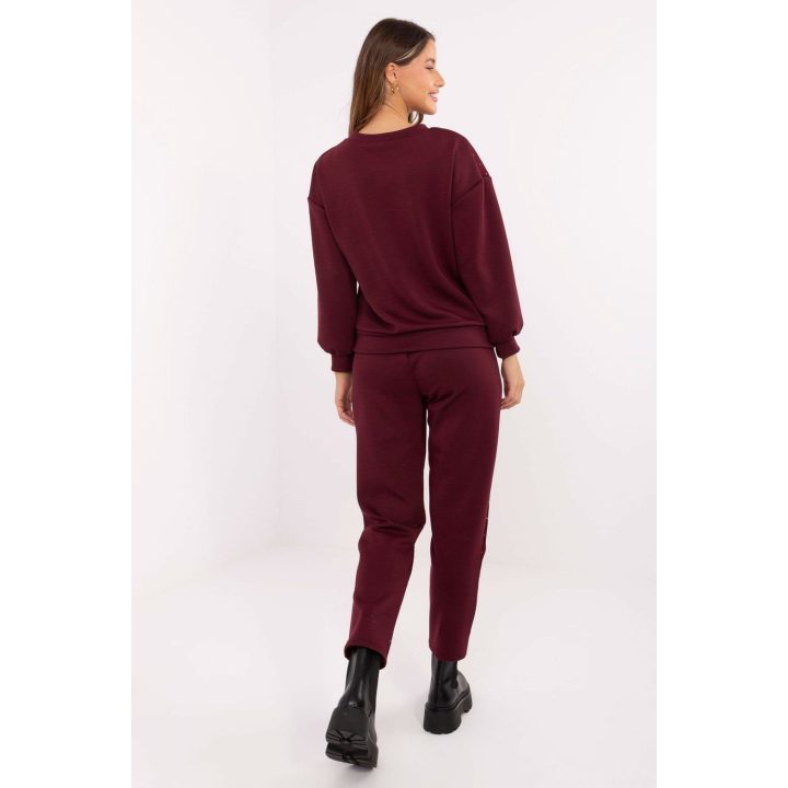 Moteriškas džemperio ir kelnių komplektas Italy Moda, raudonas