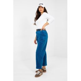 Moteriškos velvetinės kelnės Italy Moda, mėlynos