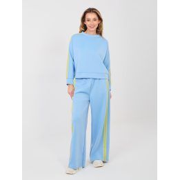 Moteriška oversize palaidinė su juostomis šonuose Rue Paris, šviesiai mėlyna