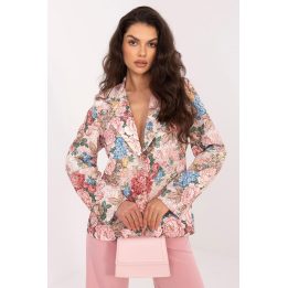 Moteriškas švarkas su klasikiniais atvartais Italy Moda, rožinis