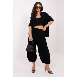 Moteriška palaidinė iš medvilnės Italy Moda, juoda